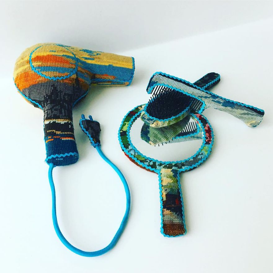 Swedish Artist Weaves Vintage Household Objects With Tapestry And The Result Is Incredible