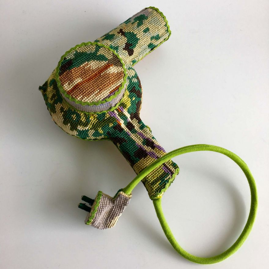 Swedish Artist Weaves Vintage Household Objects With Tapestry And The Result Is Incredible