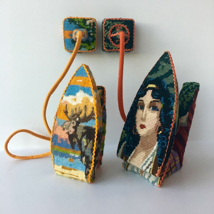 Swedish Artist Weaves Vintage Household Objects With Tapestry And The Result Is Incredible