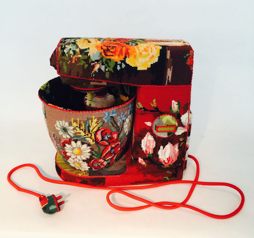 Swedish Artist Weaves Vintage Household Objects With Tapestry And The Result Is Incredible