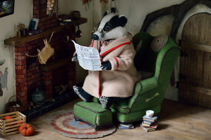 I Made Needle Felted Badger From “The Wind In The Willows”