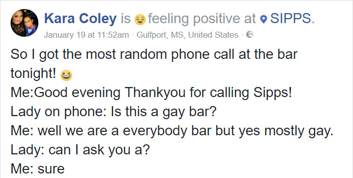 Mom Calls Gay Bar For Advice After Her Son Comes Out, And Bartender Has The Best Response Mom Calls Gay Bar For Advice After Her Son Comes Out, And Bartender Has The Best Response
