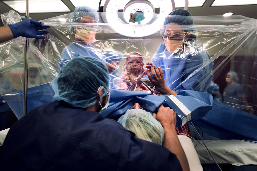 Birth Second Place. Neely Ker-Fox Of Ker-Fox Photography – Serving Columbus, Ga – “Fist Bump For Mom”