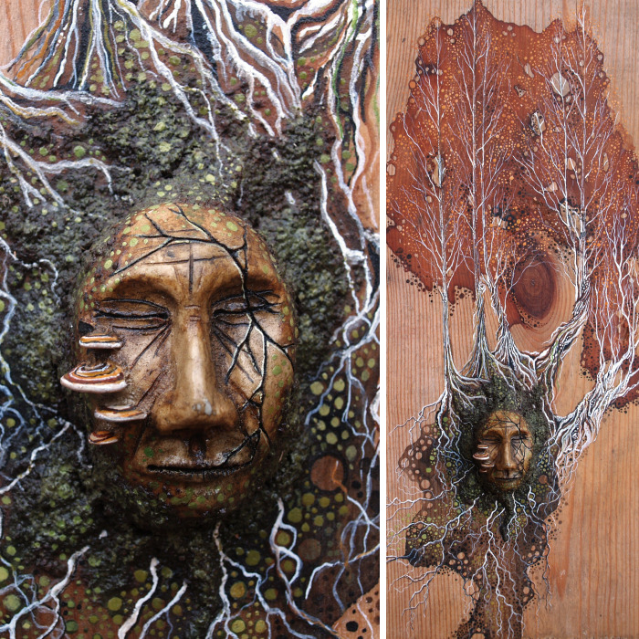 Mixed Media Tree Spirit Painting