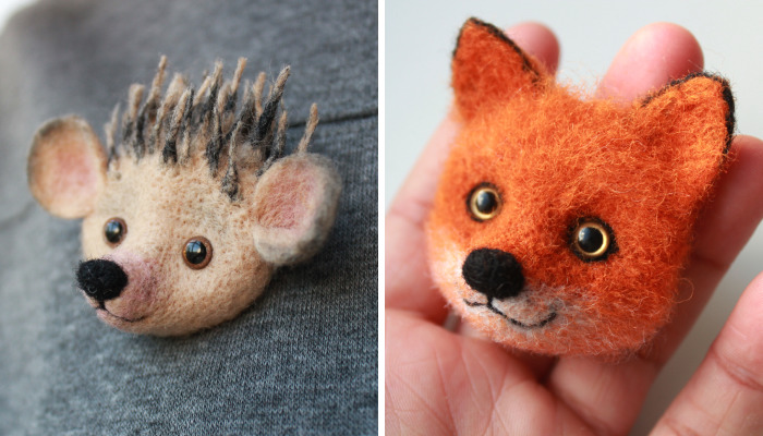 19 Of My Handmade Felted Animal Brooches