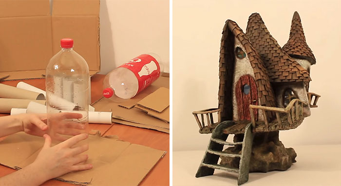 I Spent Only 3$ To Make This Fairy House Out Of Trash