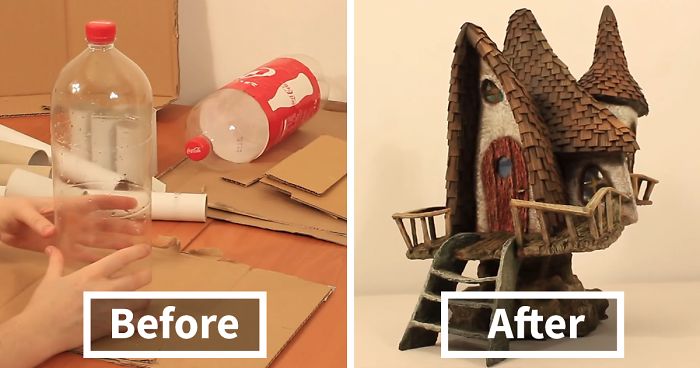 I Spent Only 3$ To Make This Fairy House Out Of Trash