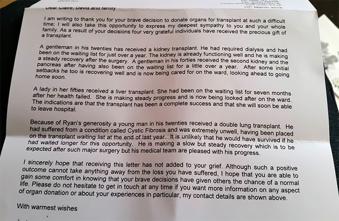 My Friend's Son Died Of A Brain Injury Last Week. He Donated His Organs And This Is The Result