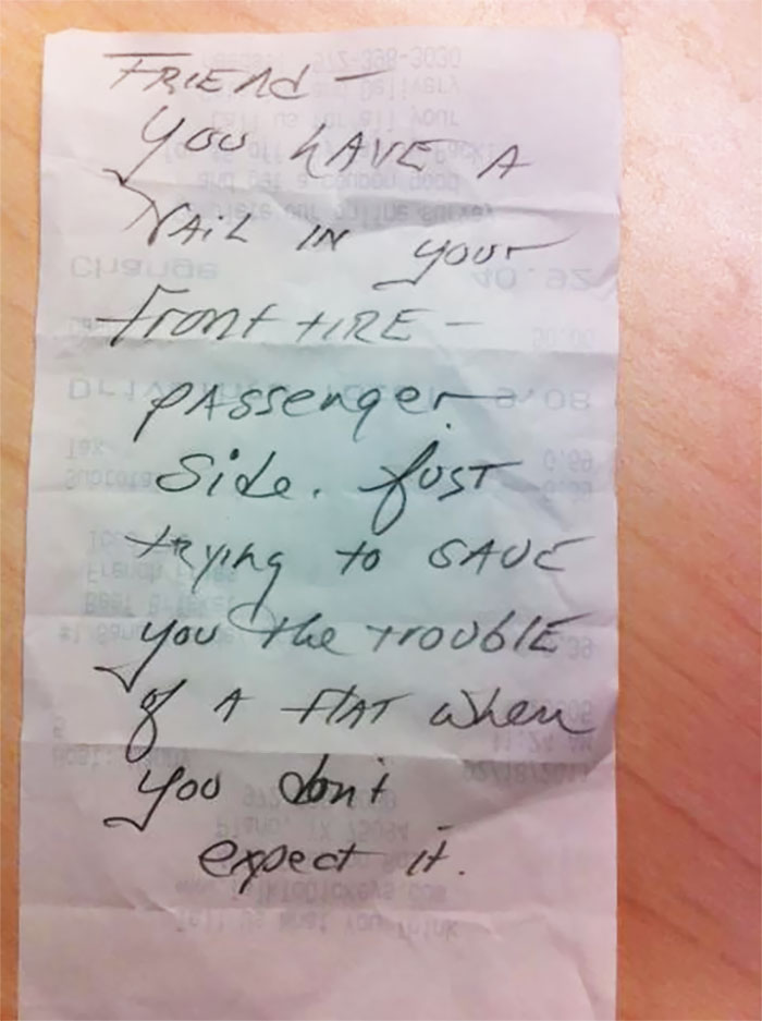 Awesome Note Left On My Truck After After Lunch