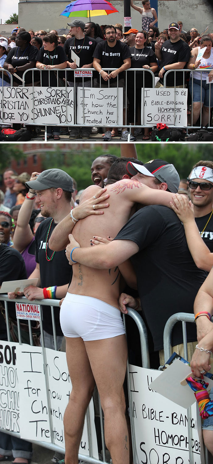 Chicago Christians Showed Up At A Gay Pride Parade To Apologize For Homophobia In The Church And The Reactions From The Parade Were Priceless