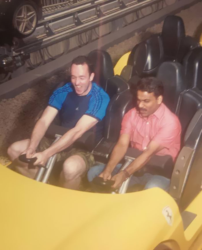 Got A Taxi From Dubai To Abu Dhabi. Indian Taxi Driver Living Here 14 Years Yet Was Never In Ferrari World. He Was Going To Wait In The Car For 4 Hours So I Made His Dreams Come True For The Laugh