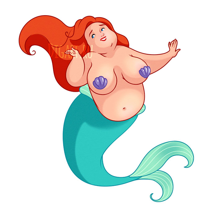 Illustrator Shows What Disney Princesses Would Look Like If They Were Chubby, And Here's The Result Illustrator Shows What Disney Princesses Would Look Like If They Were Chubby, And Here's The Result