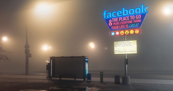 Artist Turns Social Media Logos Into Satirical Signs