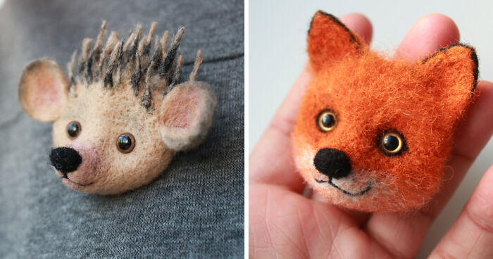 19 Of My Handmade Felted Animal Brooches