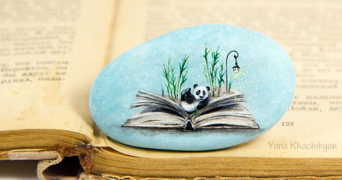 I Create Fairy Worlds Of Miniature Paintings On Stones