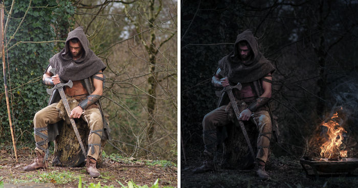 How I Turned This Day Time Shot Into A Night Time Bonfire Scene!