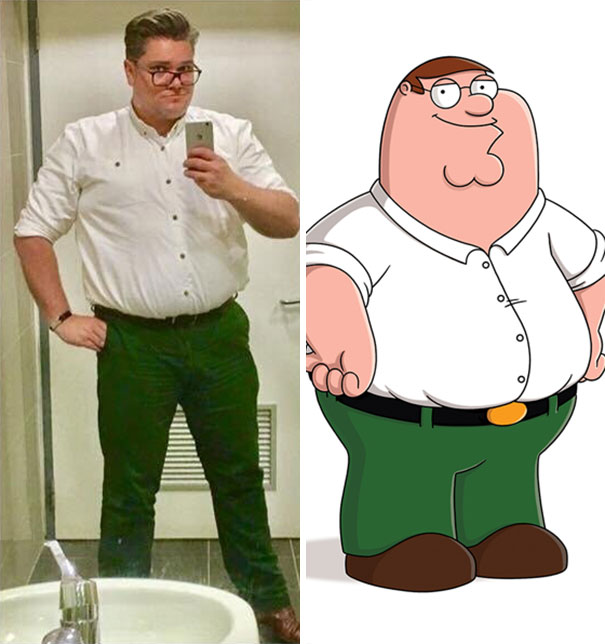 It Wasn’t Until He Went To The Bathroom At Work That A Friend Of Mine Realised He Was Dressed Like Peter Griffin