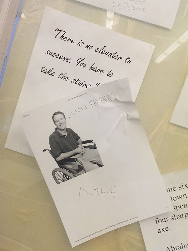 My School Has Motivational Photos Put Up Everywhere And This Is A Great Response To One Of Them