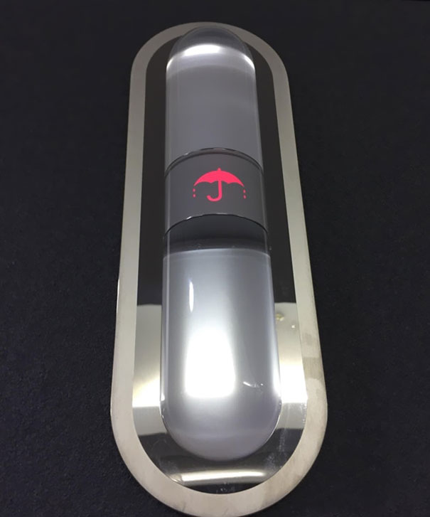 The Elevators In My Office Building Have An Umbrella Sign That Lights Up If It's Raining Outside (Osaka, Japan)