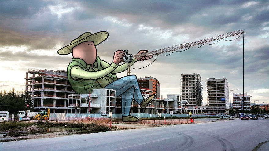 Lilliputs Series: I Draw Giants On Architectural Photos