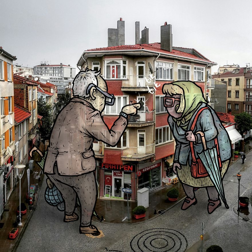 Lilliputs Series: I Draw Giants On Architectural Photos