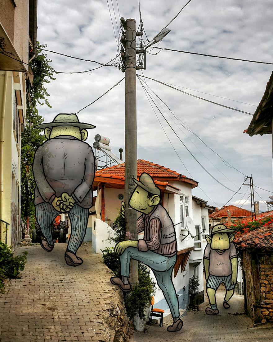 Lilliputs Series: I Draw Giants On Architectural Photos