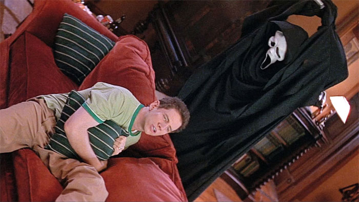 In Scream, There's A Recursive Moment When Jamie Kennedy's Character Is Yelling At Jamie Lee Curtis' Character In Halloween About The Danger Right Behind Her...