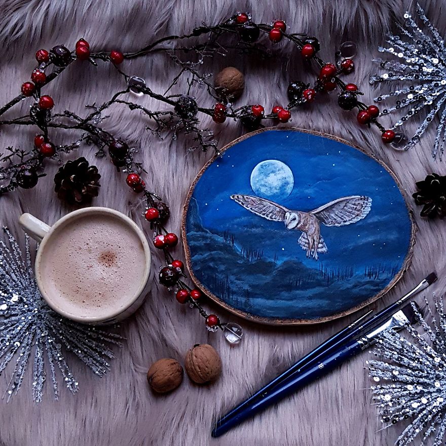 I Create Magical Paintings On Wood Inspired By The Forest