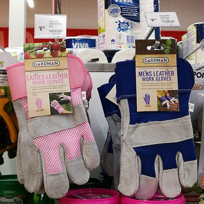 Thank Goodness Coles Stock Pink Ladies Work Gloves! Imagine What Would Happen If Ladies Had To Wear Blue Like Men