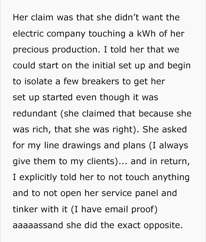 Woman Tells Her Electrician She's Right Because She's Rich, And It Backfires Horribly