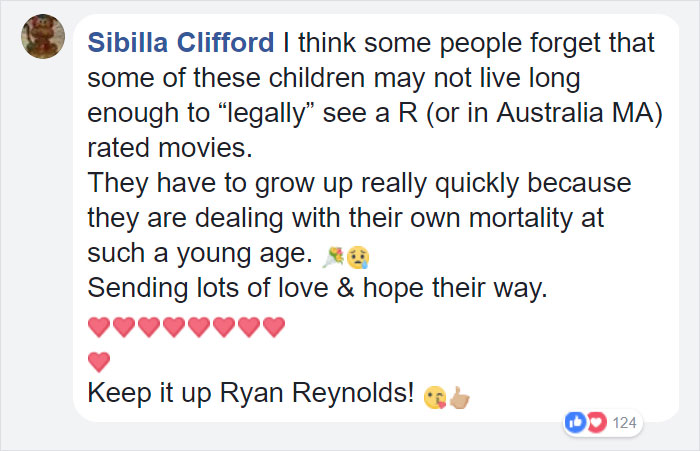 Someone Criticizes Ryan Reynolds For Promoting R-Rated Movie To Kids Battling Cancer And His Response Is Epic