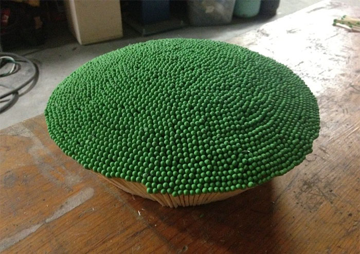 Guy Spends Almost A Year Gluing 42,000 Matches To Make A Giant Sphere, Sets It On Fire Guy Spends Almost A Year Gluing 42,000 Matches To Make A Giant Sphere, Sets It On Fire