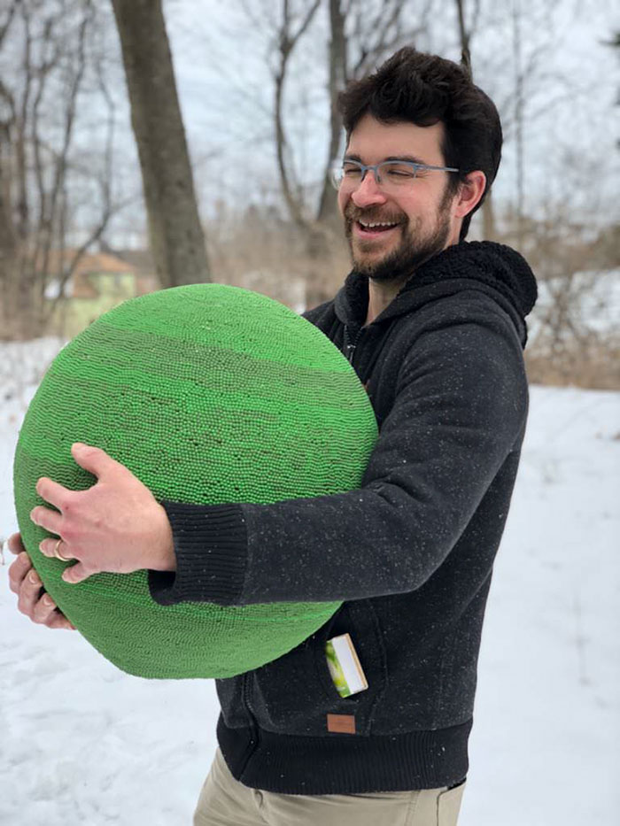 Guy Spends Almost A Year Gluing 42,000 Matches To Make A Giant Sphere, Sets It On Fire Guy Spends Almost A Year Gluing 42,000 Matches To Make A Giant Sphere, Sets It On Fire