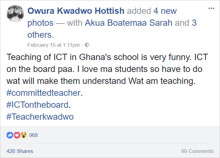 Teacher In Ghana Teaches &lsquo;MS Word&rsquo; On Chalkboard, And You Have To See It From Up Close To Really Appreciate It