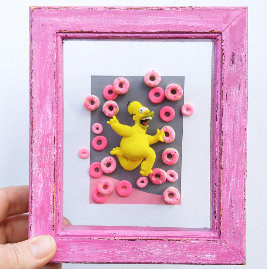 Homer Simpson Streaking Through Donuts