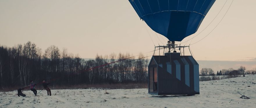 A Company Literally Flew A House Over Lithuania A Company Literally Flew A House Over Lithuania