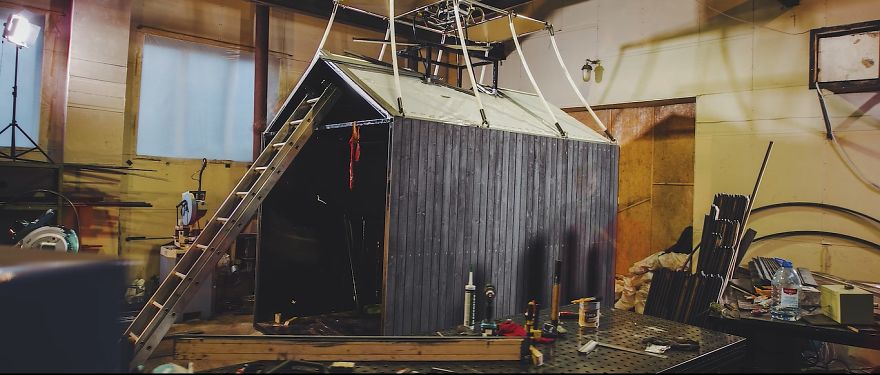 A Company Literally Flew A House Over Lithuania