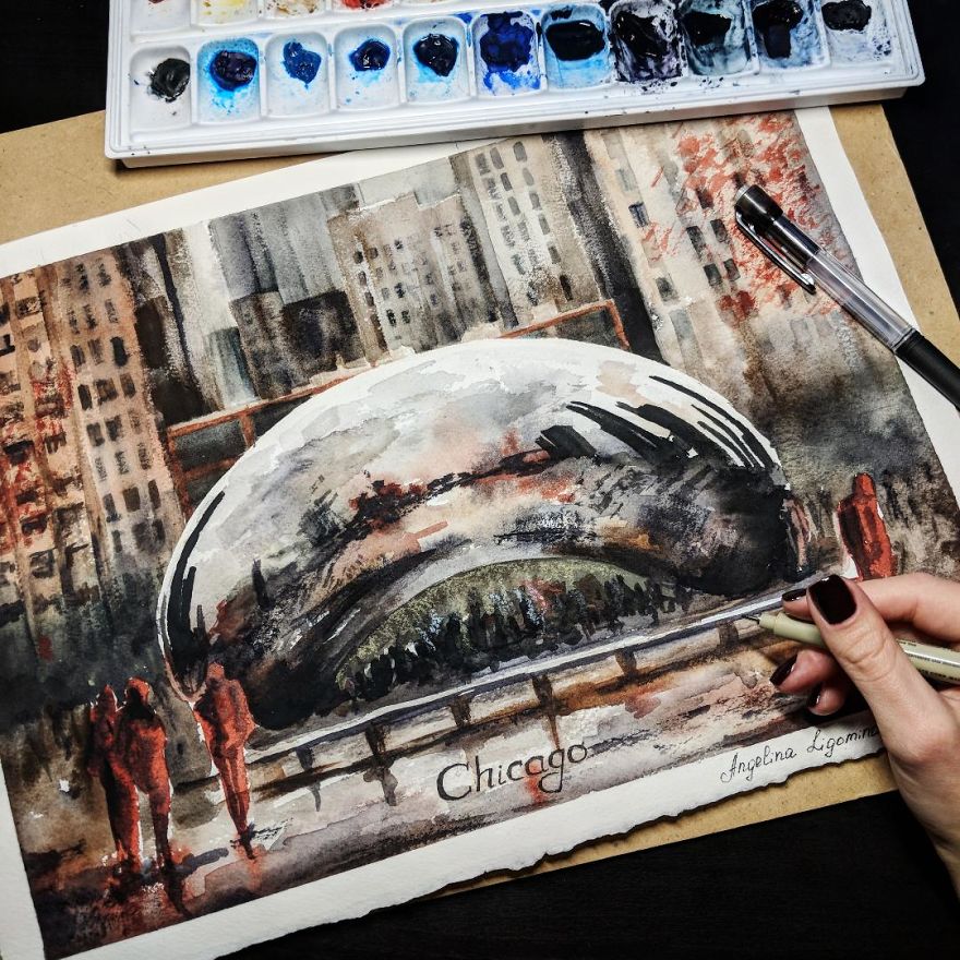 My Beloved City Of Chicago In Watercolor Paintings My Beloved City Of Chicago In Watercolor Paintings