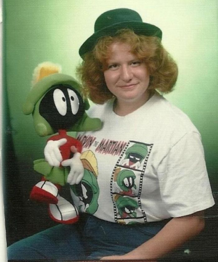 This Is What Happens When Dorks With Cartoon Obsessions Are Allowed To Bring Props To Their Senior Photo Session. Loved Marvin So Much I Used To Joke He Was My Real Dad, The Cringe Factor Is Astronomical