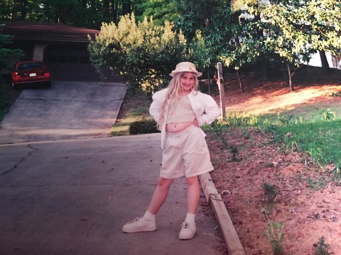 50% Khaki, 25% Weird Crinkly Tube Top, 25% Platform Sneakers: 100% Confidence