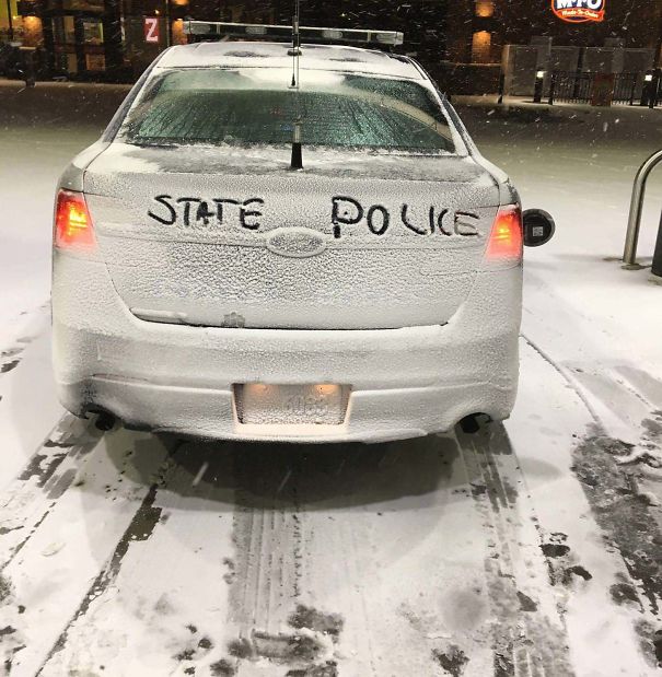 Virginia State Police In The Snow Storm