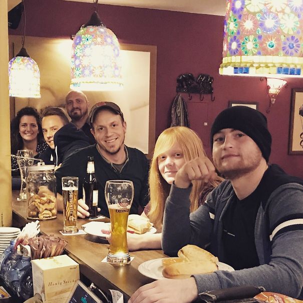 My Buddy's Hoody Looks Like My Other Buddy's Shoulder, Thus Creating An Illusion Of Depth