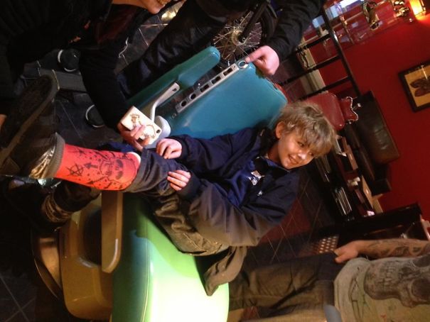 My Local Tatoo Shop Just Posted This To Facebook Titled "Another Happy Customer"