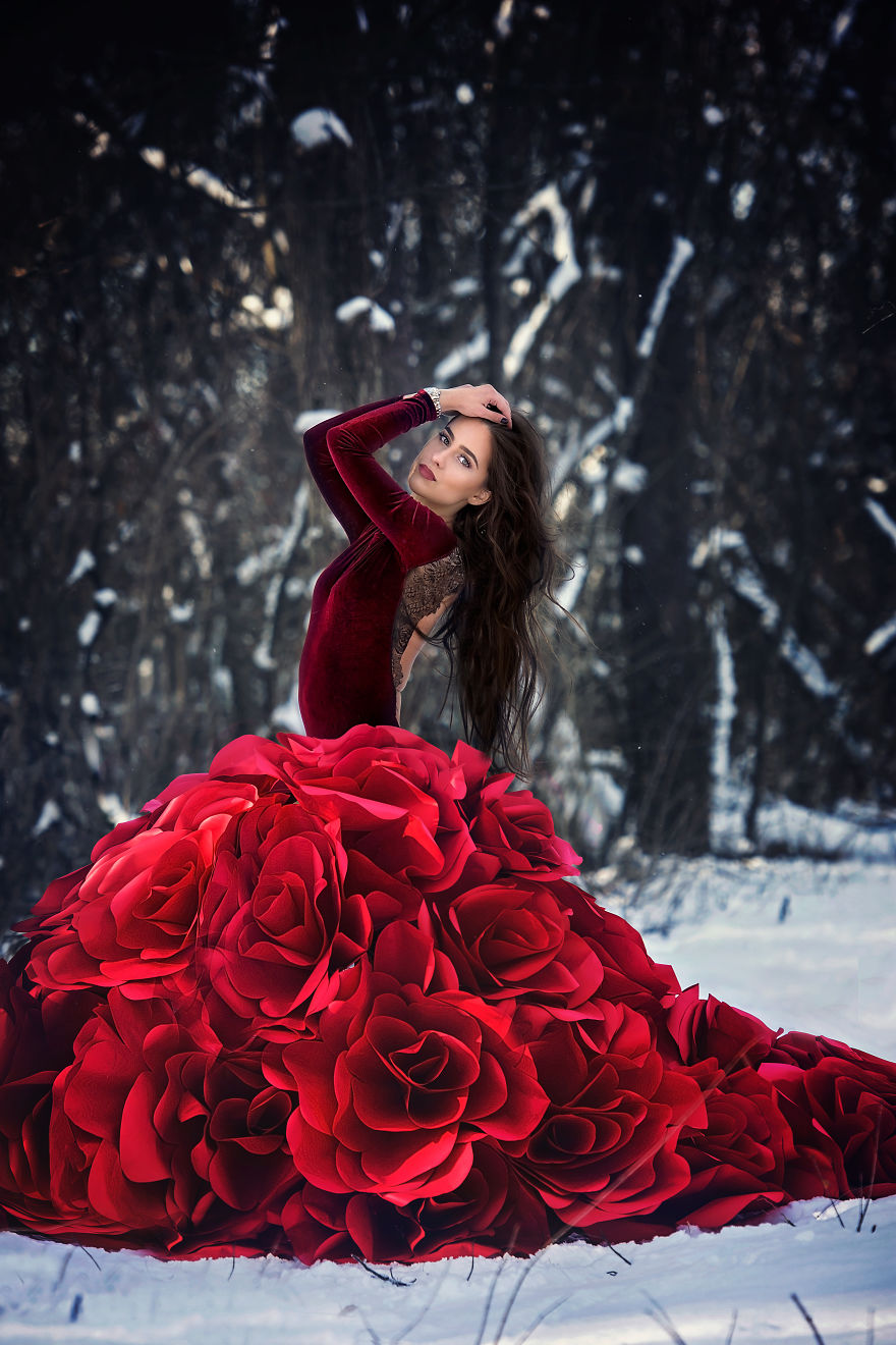 We Spent Countless Hours Making These Paper Flower Dresses