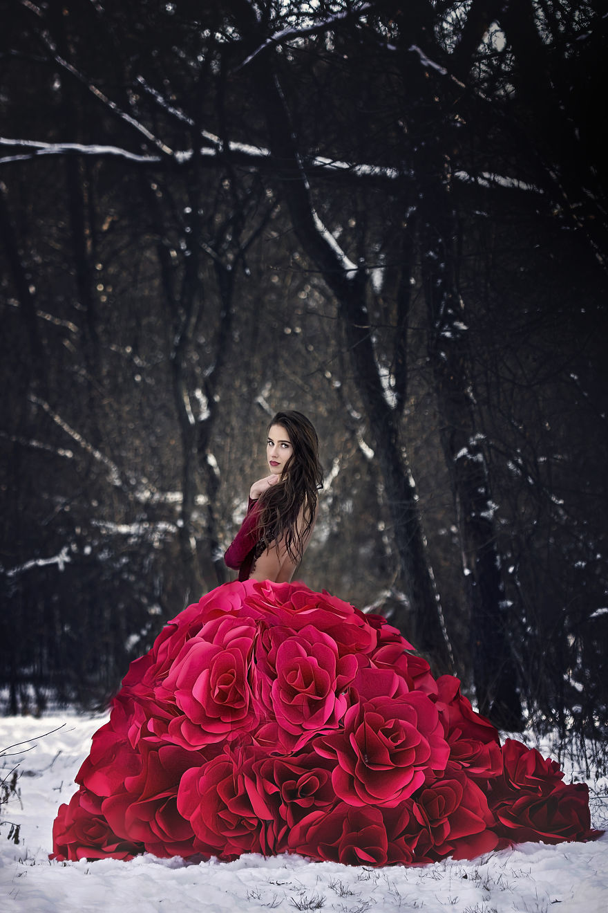 We Spent Countless Hours Making These Paper Flower Dresses