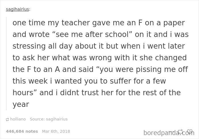 Teacher Wrote “See Me After School”