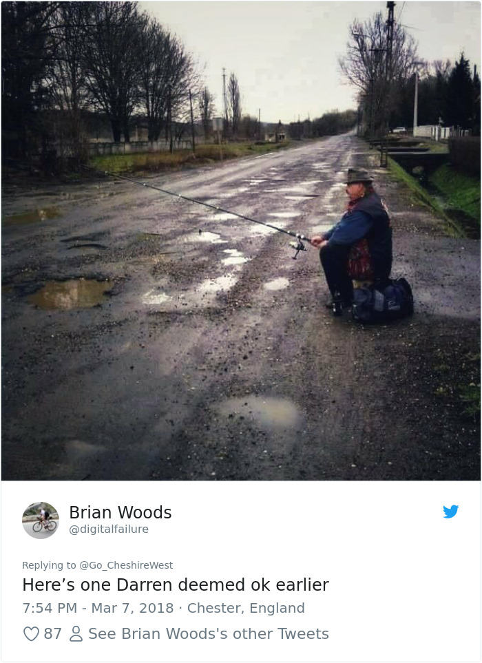 The Internet Can't Stop Trolling This County's Tweet Showing How They Deal With Potholes The Internet Can't Stop Trolling This County's Tweet Showing How They Deal With Potholes