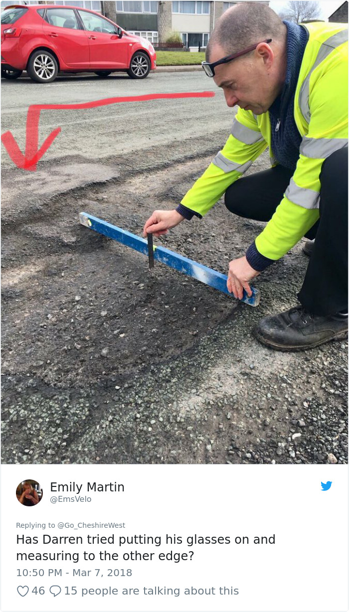 The Internet Can't Stop Trolling This County's Tweet Showing How They Deal With Potholes The Internet Can't Stop Trolling This County's Tweet Showing How They Deal With Potholes