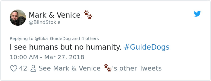 Blind Man Left In 'Tears' After Nobody Gave Up Their Seat For Him And His Guide Dog On The Train Blind Man Left In 'Tears' After Nobody Gave Up Their Seat For Him And His Guide Dog On The Train