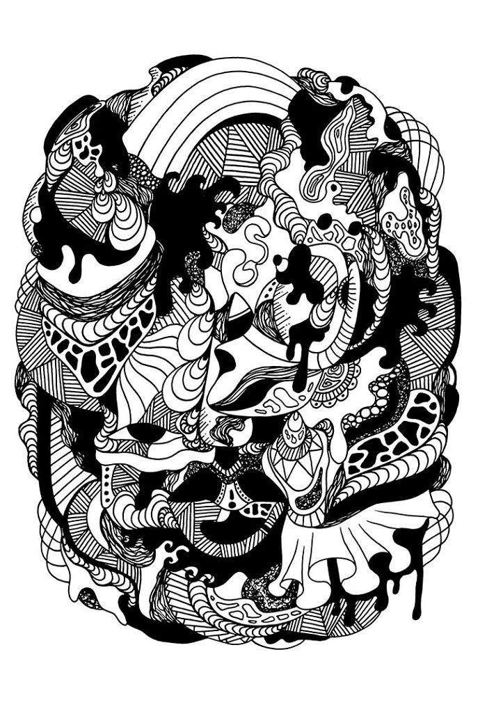 I Made These 24 Ink Line Drawings Into Coloring Pages